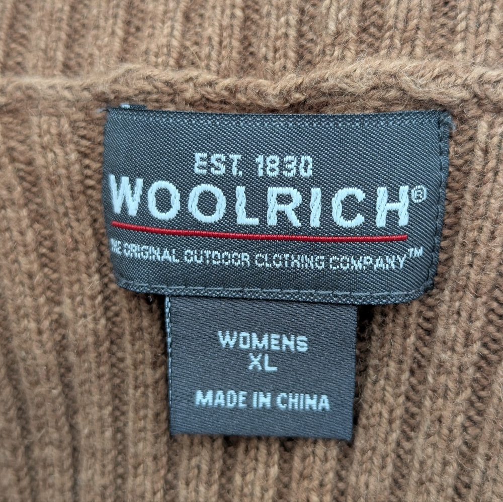 Woolrich Brown Quarter Zip Knit Sweater Pullover Earth Tone Outdoor Women's L - Picture 3 of 13
